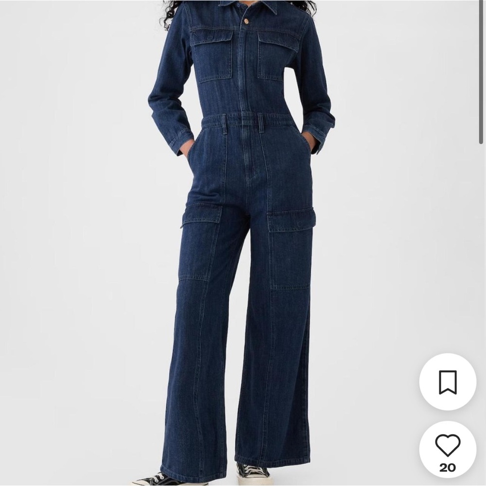 Gap denim cargo jumpsuit 8P